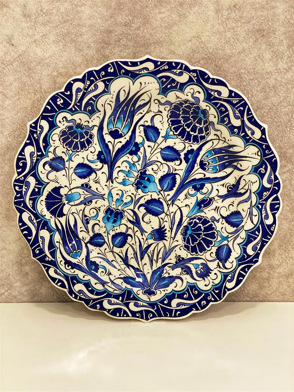 12/'/' Handmade Turkish Ceramic Plate,Ceramic Wall Plate,Pottery Hanging Plate,Decorative Ceramic Plate,Decorative Plates For Hanging,Wall Art