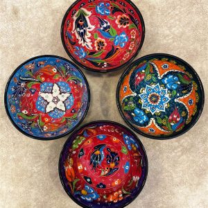 6x Turkish Ceramic Handmade Serving Bowl Set of 6 Hand Painted Pottery Small Breakfast Bowl Handmade Floral Bowl Decorative Serving Ball